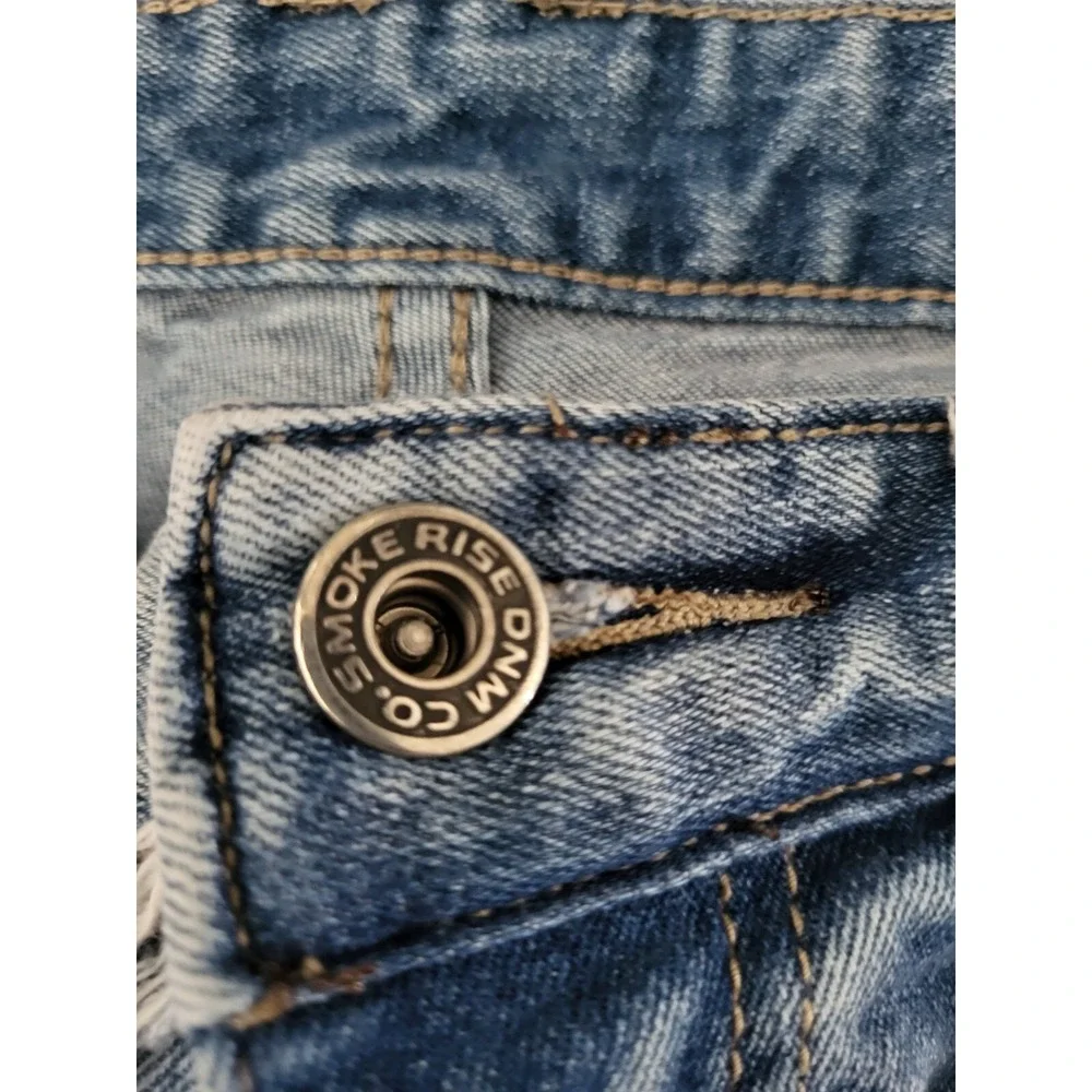 Smoke Rise‎ MEN ESSENTIALS DISTRESSED DENIM SLIM TAPERED FIT JEANS BLUE 32/32